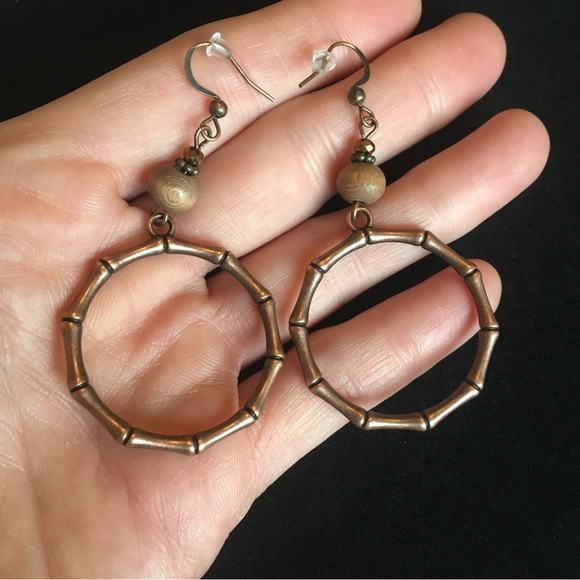 Ethnic Style Dangle Hoop Earrings - Picture 2 of 7